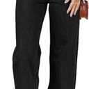 Women's Boyfriend Jeans Mid Waisted Straight Leg Loose Lightweight Jeans Stretchy Casual Denim Pants (8, L605black)