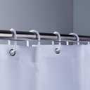 MORNITE Extra Wide Shower Curtain Mens Bathroom Teal Light Blue Ombre White, Wrap Around Microfiber Cloth Fabric 18 Hooks,108" W72" H Inch