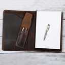 Leather Pen Case, Handmade Full Grain Organizer Pouch, Durable Protective Cover for Fountain Pens and Writing Tools (Brown)