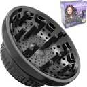 LIGOLIG Hair Difuser Attachment Universal Diffuser Hair Dryer for 1.4-inch to 2.4- inch Blow Dryer, Hair Diffuser for Curly Hair and Natural Wavy Hair (Black)