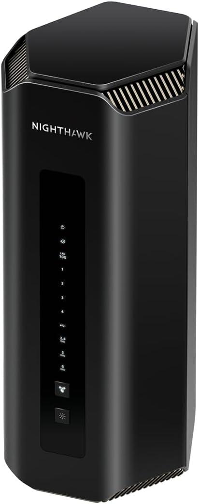 NETGEAR Nighthawk Tri-Band WiFi 7 Router (RS700S) - Security Features, BE19000 Wireless Speed (up to 19 Gbps)  10 Gig Internet Port - Covers up to 3,500 sq. ft.  1-Year Armor & Free Expert Help