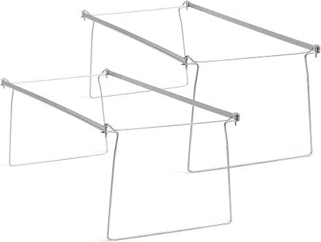 Smead Frames, Hanging File, Heavy Duty Steel Letter Size, Adjustable 23"-27" Rails, 2-Pack Gray, Converts Drawers to Hanging Folder Storage, for Office Home Classroom Organization
