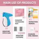 Stitch Gun for Clothes - Handheld Stitch Gun Quick Clothing Fixer - Tagging Gun - Includes 6 Needle, 1000 Black Fasteners & 1000 White Fasteners