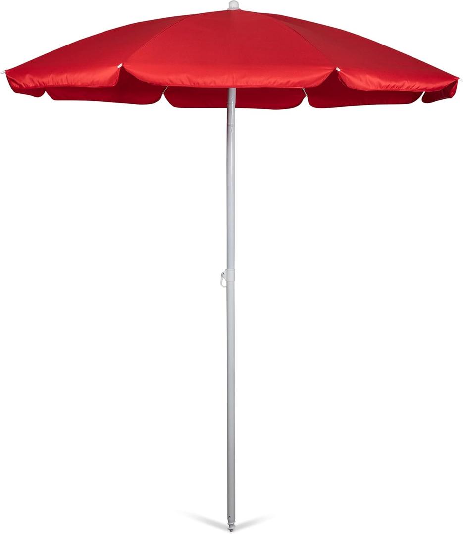 ONIVA - a Picnic Time Brand Outdoor Canopy Sunshade Beach Umbrella 5.5' - Small Patio Umbrella - Beach Chair Umbrella, (Red)