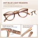 EASY READ Retro Round Blue Light Blocking Reading Glasses for Women,Anti UV Readers for Women with Spring Hinge