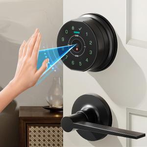 Keyless Entry Door Lock,Keypad with Code & Palm Vein Recognition Smart Deadbolt,Smart Front Electronic Deadbolt,Bluetooth Digital biometric Door Lock,Waterproof Auto Lock (K10 Double Black)