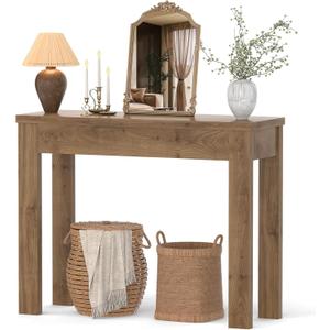 Armocity Console Table, Small Farmhouse Wood Entryway Table, Sofa Tables Narrow Long Behind Couch, Entry Table for Entrance, Hallway, Living Room, 32", Brown Oak