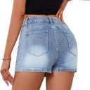 Women's Denim Skorts Skirts Mini Side Slit Skirt High Waisted Casual Y2k Jean Shorts Stretchy (Blue, XL)