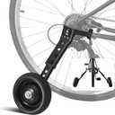 Adjustable Bicycle Training Wheels for Adults, Fit 24" to 28" Bikes, Steel Construction, Black, 1 Pair - Safe and Stable Learning Training Wheels