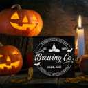 2 x Halloween Decorations, Witches Brew Wooden Sign Decor Desk Sign Black Vintage Wooden Block Sign Halloween Home Decor for Table Shelf 5 x 5 Inch