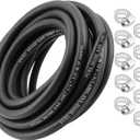 1/4 Inch 25Ft Fuel Line Hose Push Lock NBR Rubber SAE 30R7 300PSI with 10Pcs Clamps Used in Automobile Engines Fuel Systems