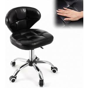 Sintuff Salon Nail Pedicure Stool Adjustable Hydraulic Pedicure Chair Soft Seat Cushiont with Back Support, Silent Rolling 360 Swivel Salon Furniture for Tattoo Facial Massage Spa Medical, 15.7-23.6 inch