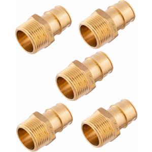 5 piece EFIELD Brass Expansion Pex A 1/2"x 3/4" Male NPT Adapter Fitting