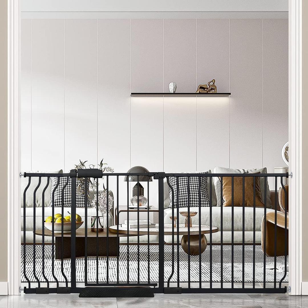 Extra Wide Baby Gate Tension Indoor Safety Gates Black Metal Large Pet Gate Pressure Mounted Walk Through Long Dog Gate for The House Doorways Stairs (66.9 Inch-71.6 Inch/170cm-182cm, Black) Extra Wide Baby Gate Tension Indoor Safety Gates Black Metal Large Pet Gate Pressure Mounted Walk Through Long Dog Gate for The House Doorways Stairs (66.9 Inch-71.6 Inch/170cm-182cm, Black)