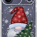 Christmas Gnome Christmas Tree Phone Case, Snowy Winter Holiday Phone Cover for iPhone 17 Pro, Slim Soft Flexible TPU Rubber Case