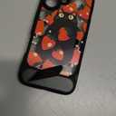 Bouvardia for iPhone 16 Case (Cat & Strawberries) | Compatible with Magsafe, Cute Girly Design for Women, Shockproof & Aesthetic