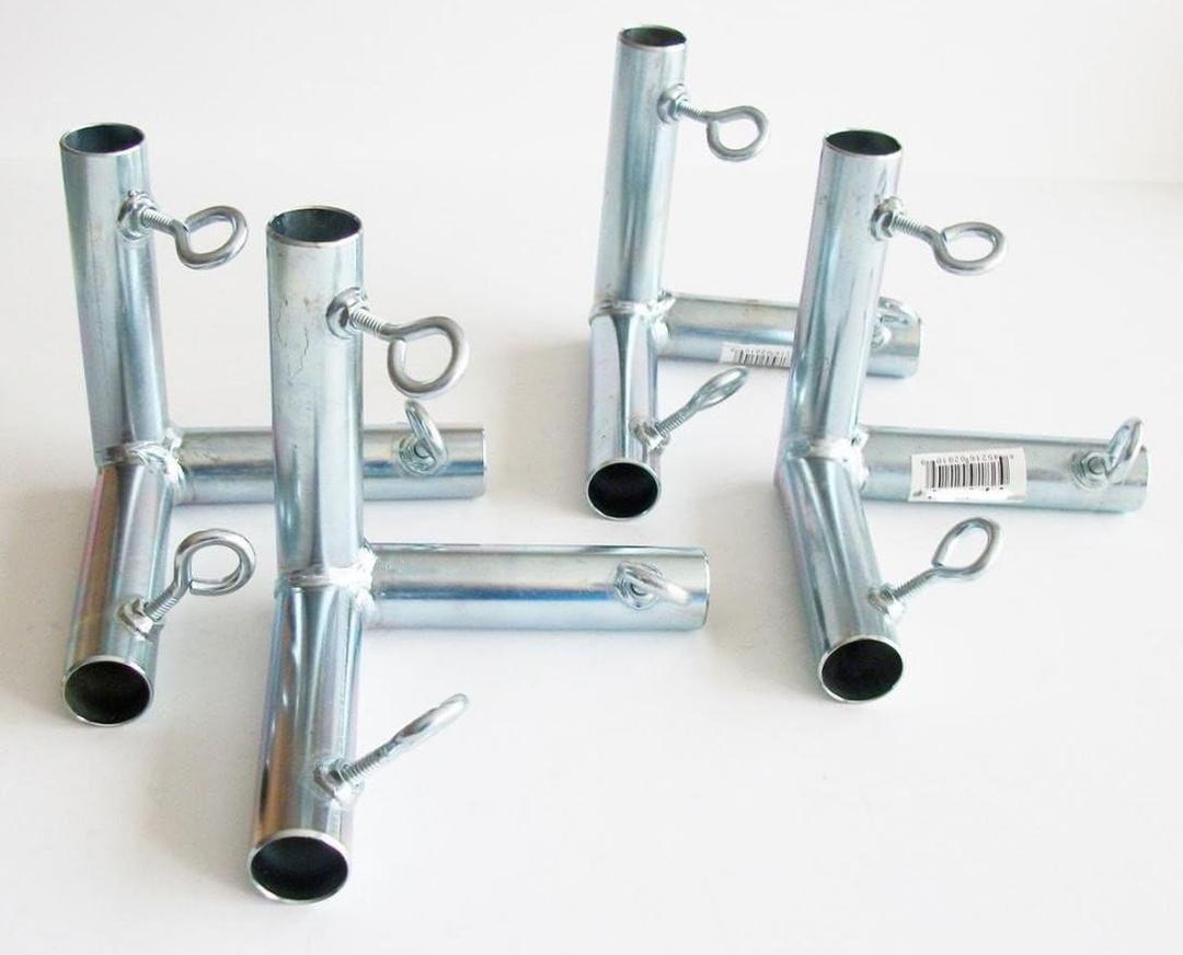4pcs 3 Way 1" Flat Corner Canopy Fittings Batting Cage Fittings (F3B) - Fits 1" EMT Pipe that has an outer diameter of 1 3/16"