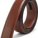 JASGOOD Ratchet Belt Replacement Strap 1 1/8", Leather Belt Strap for 35MM Slide Click Buckle (Suit Pant Size 28"-44")