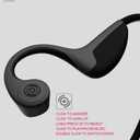 Bone Conduction Headphones Bluetooth 5.0 Open Ear Wireless Titanium HiFi Stereo with Mic Sweatproof Sports Headphones for Running Driving Cycling (Black)