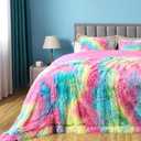 GONAAP Fuzzy Faux Fur Throw Blanket Queen Size Purple Super Soft Cozy Plush Fuzzy Shaggy Blanket for Couch Sofa Bed (Queen(90"x90"))
