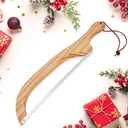 2 x 16 inch Wooden Sourdough Bread knife, Serrated Bread Slicer for Homemade Bread, Bagels, and Baguettes