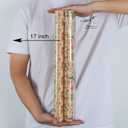 Aimyoo Kraft Christmas Wrapping Paper Set, Vintage Kids Xmas Gift Wrap Paper Rolls, Stockings Candy Canes Santa Deers Snowman Skating Shoes Designs,17 in x 16 ft per Roll