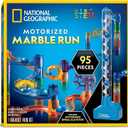 National Geographic Marble Run with Motorized Elevator - 95-Piece Marble Maze Kit with Motorized Spiral Lift, 20 Marbles, Perpetual Motion Machine, STEM Gifts for Boys and Girls, Kids Physics Toys