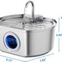 Cat Water Fountain Stainless Steel: 108oz/3.2L Cat Fountain for Drinking - Pet Water Fountain Inside - Automatic Dog Watering Dispenser Bowl - Pet Feeding & Watering Supplies - Water Level Window
