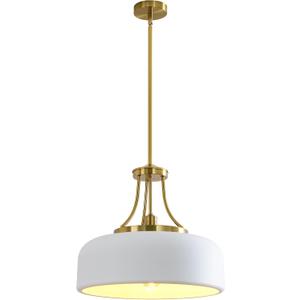 Modern White Pendant Light, 18.9-inch Large Round Ceiling Pendant in Nordic Industrial Style, Suitable for Kitchen Island, Living Room, Dining Room, Warehouse, bar and Porch.