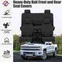 Seat Covers for Chevy Silverado & GMC Sierra 1500 2014 2015 2016 2017 2018 Front & Rear 60/40 Split Bench Full Set Foam Padded Heavy-Duty Automotive Seat Cover Set - Black