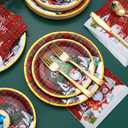 Christmas Plates and Napkins-Christmas Paper Plates Disposable Party Dinnerware Set Serves 24 Guests,Christmas Party Plates Set for Winter Holiday Decorations-Buffalo Plaid Party Supplies (Chrismas)