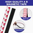Magnetic Strips with Strong Adhesive Backing (22 Pack, 12" x 0.5") Flexible Magnetic Tape Heavy Duty, Flat Rubber Magnet Tape Strip for DIY Crafts, Art Projects, Photo, Tool Storage