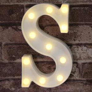Pooqla LED Marquee Letter Lights Sign, Light Up Alphabet Letter for Home Party Wedding Decoration S (Letter S, Warm White)