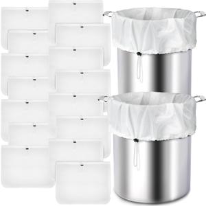 Chumia 15 Pack Brew Bags Reusable Extra Large 26 x 22'' Fine Mesh Strainer Cold Brew Filters Drawstring Cheese Cloth Straining Bags Wine Making Supplies for Fruit Cider Beer