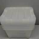 IRIS USA 19 QT Plastic Storage Box with Lid and Latches - 6 Pack - BPA-Free, See-Through Organizing Solution, Durable Nestable Stackable Containers, Secure Pull Handle - Clear