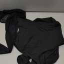 MakeMeChic Women's Bodysuits Mesh Sheer Rave Outfits Asymmetrical Neck Long Sleeve Cut Out Sexy Tops (Black), Small