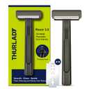 Dual-Blade Safety Razor with Pivoting Head, Reusable Metal Razors for Men, with 10 Double Edge Blades, Smooth Close Clean Shave, Matte Black