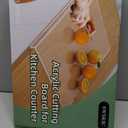 Acrylic Cutting Board with Counter Lip | 60% Thicker & Durable | BPA-Free & Food-Safe Kitchen Tool | Perfect for Protecting Countertops | Versatile & Easy to Clean | Ideal for Home & Professional Use (17"L x 13.4"W, Black)