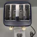 West Bend Timeless 4-Slice Toaster with 7 Browning Levels, Bagel/Waffle/Defrost Settings, High-Lift Lever, Anti-Jam, Easy-Clean Crumb Tray, 4-Slice, Blue/Gold