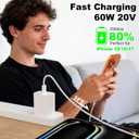 USB C Cable, USB C to USB C Cable 3FT 2 Pack, 60W Type C Fast Charging Cable for iPhone 17/16/15 Pro Max/Pro/Plus, Nylon Braided iPhone Charger Cord for iPad and MacBook