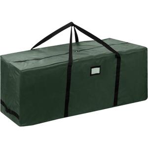 Rolling Christmas Tree Storage Bag- For 12 FT Artificial Trees-Green Canvas Duffel with Wheels-Protects Holiday Decorations & Inflatables by Elf Stor