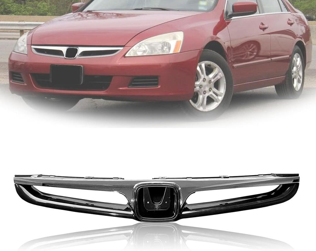 Front Bumper Grill For Accord Sedan 4 Door 2006 2007 Grille Chrome Molding HO1200179 HO1210118 71121SDAA10ZA