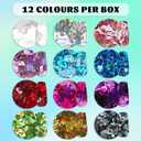 2 x LuckForever 4 Boxes Iridescent Spring/Summer Glitter Sequins Holographic Letter Glitter Peach Heart/Pentagram Glitter Mixed Glitter DIY Design Manicure Decorations Sets for Nail Art/Craft/Makeup. (colored)