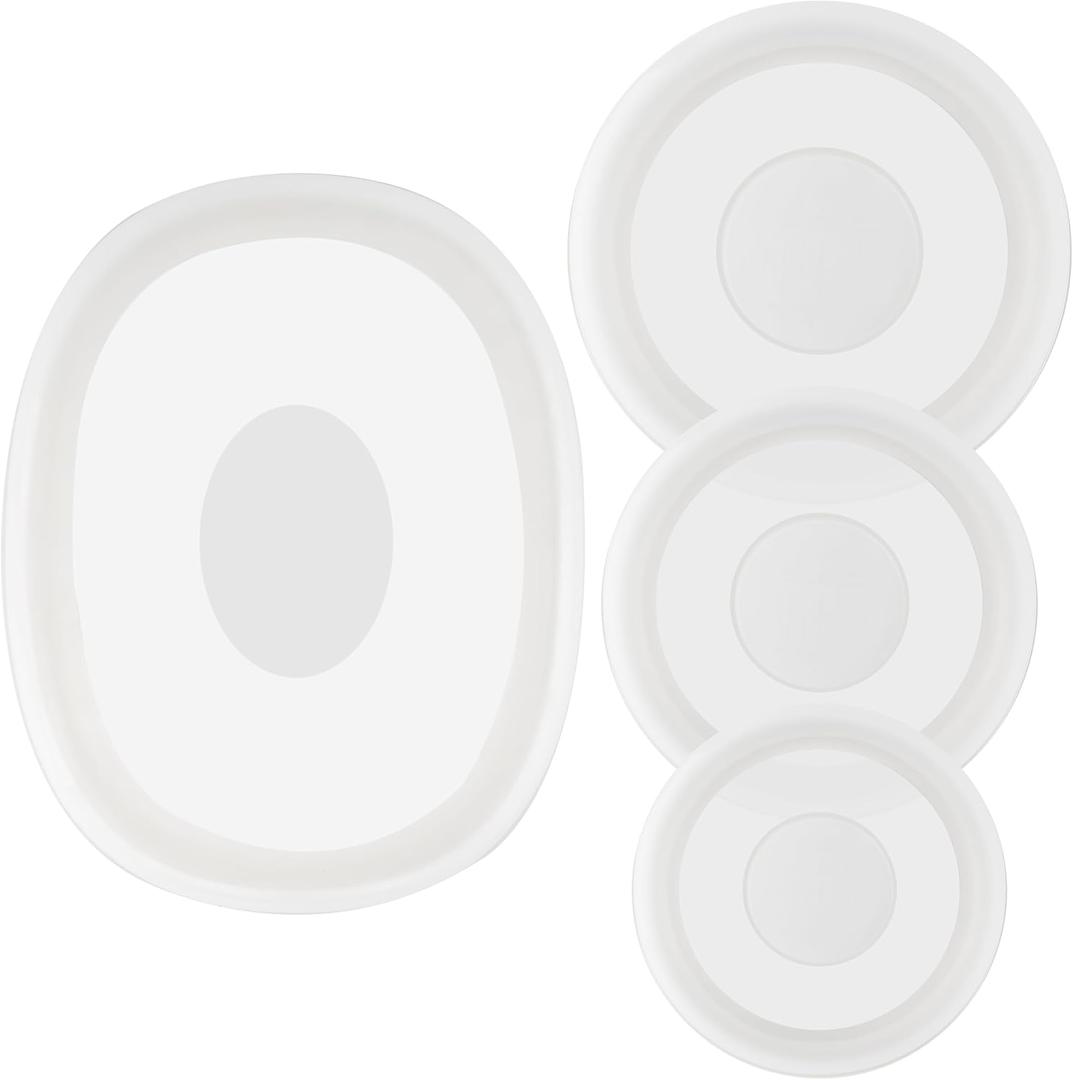 Silicone Lids for CorningWare 16-Ounce & 24-Ounce & 1.5 Quart Round Dish and 2-1/2-Quart Oval Casserole Dish, 4 Pack Reusable Covers (Dish not Included) Dishwasher & Microwave & Freezer Safe