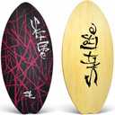 SALT LIFE Wooden Skimboard for Beach Skimming, High-Gloss Coated Wood Skim Board with EVA Traction Pad, Beginner-Friendly for Kids, Teens & Adults, 39"
