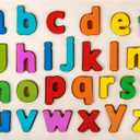 Alphabet Puzzle Wooden Puzzles for Toddlers 3 4 5 Year Old, ABC Puzzle Shape Alphabet Learning Puzzles Toys with Puzzle Board & Letter Blocks for Preschool Girls Boys Lowercase Letter Puzzle (Multicolor)