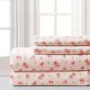 Modern Threads Silky Soft Microfiber and Wrinkle Free Sheets - Luxurious Microfiber Bed Sheets Includes Flat Sheet, Fitted Sheet with Deep Pockets, & Pillowcases Blush, Full (16 Roses on Blush)