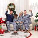 Rnxrbb Matching Family Christmas Pajamas Sets Christmas Pjs for Family Xmas Sleepwear for Kids Women Men Couples 2025 (9-10 Years, Button Navy Tree)