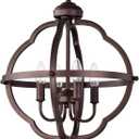 Farmhouse 4 Light Chandelier Lighting, Oil Rubbed Bronze Hanging Light Fixture with Chain, Diameter 21 Inch Rustic Pendant Light for Kitchen Island, Entryway,Living Room, Bedroom