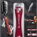 KeySmart Rugged - Multitool Key Holder for Keychain w/Bottle Opener and Pocket Clip, Key Organizer for Key Chain, EDC Keychains, Key Ring for Car Fobs Key Chains, Expandable (Up to 14 Keys, Red)